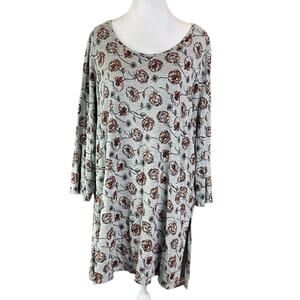 Eliane Rose Stretch Tunic High Low Size 2X Gray Red